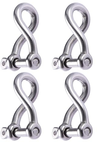 HENYGEN Grilletes de acero inoxidable con anillos en D de 1/4 pulgadas, lazos pequeños, anclas de grillete de grado marino, para barcos, veleros, cadena de arcos de grado marino
