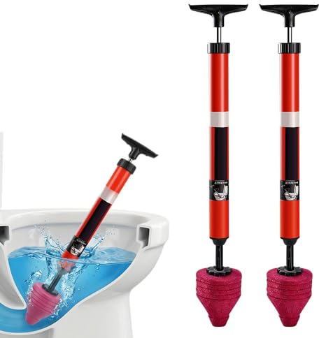 Hochdruck Abflussreiniger Pumpe, 2026 Neu Saugglocke Abfluss, 180° Drehung Rohrreinigungspumpe, Toiletten Pömpel, Abflusspumpe, Hochdruck-Toilettenreinigung für Toiletten, Waschbecken (2PC)