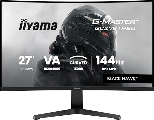 iiyama G-Master Black Hawk GC2781HSU-B1 böjd 1500R 68,6 cm 27 VA 120 Hz Full HD spelmonitor HDMI DP USB2.0 1ms FreeSync svart