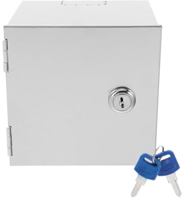 GRADENEVE Caja de Protección para Enchufes Eléctricos Cerradura Antirrobo, Cubierta de Acero Inoxidable Resistente Intemperie, Caja de Seguridad Enchufes Exteriores, Uso Estilo
