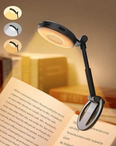 EastPin Leselampe Buch Klemme Bett Buchlampe: 18 LED Leselicht Wiederaufladbar, 3 Farbtemperaturen Stufenlos Dimmbar mit Timer & Memory Augenschonend Kinder Klemmlampe, Leseratten Geschenke für Frauen