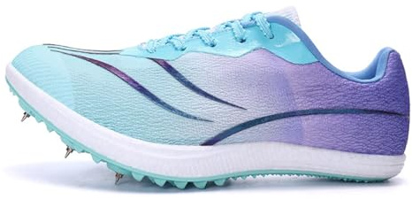 Dwihuize Zapatillas Atletismo Mujer Zapatillas De Malla con Clavos para Niños Zapatillas De Velocidad Calzado Profesional para Saltar Correr Y Competir para Niños Niñas,Púrpura,40 EU