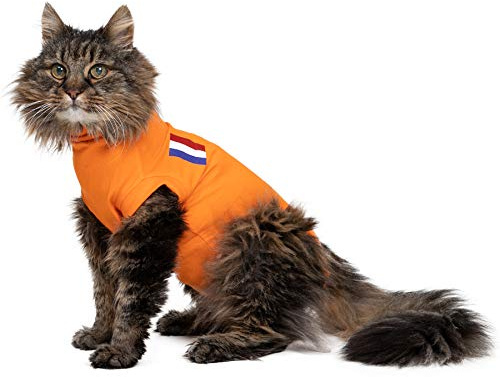 MPS Medical Pet Shirt för Katter, Sårskyddsdräkt, Orange, XXXXS