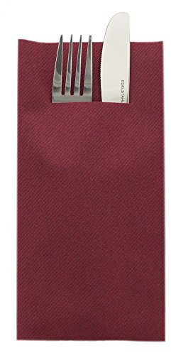 Sovie HORECA Besteckserviette in BORDEAUX aus Linclass Airlaid, 40 x 40cm, 1/8 Falz, 75 Stück, stoffähnliche Einwegserviette, Ideal für Gastronomie & Events