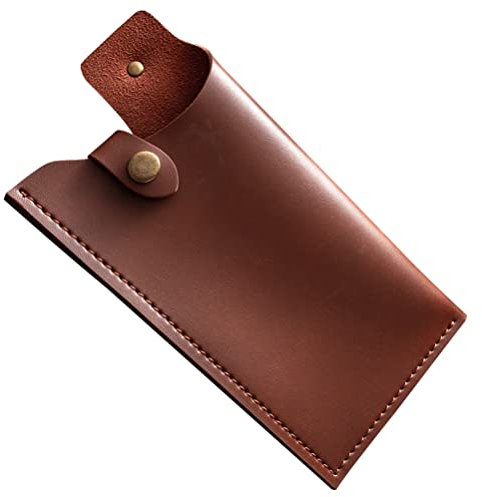 Luxshiny Kitchen Leather Cover - Portable Faux Leather Protector Sleeve for Butcher Cleaver and Cutlery Storage Brown