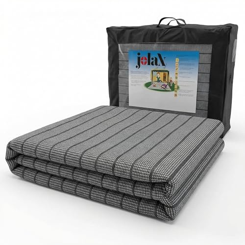 JOLAX Vorzeltteppich Campingteppich Markisenteppich | Outdoor für Wohnwagen und Wohnmobil, 500 g/m², PVC-frei, wasserdurchlässig, atmungsaktiv, waschbar 40°C, mit Tragetasche
