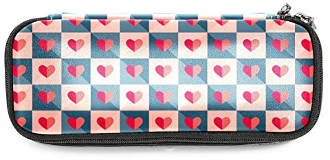 Liebes-Herz-Muster Federmäppchen Stift Federmäppchen Schreibwaren-Taschenhalter, 7.5x3x1.5in