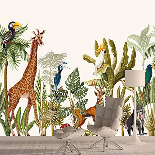 TANYANG Benutzerdefinierte Tapeten 3D Waldtiere Cool Cartoon Für Wohnzimmer Kinder Tapeten Bett Home Decor Rollen Wandbild 300Cm(W)×210Cm(H)