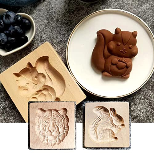 Formine Biscotti Bambini 3 Pezzi, Formine Biscotti Animali, Tagliabiscotti Fondente, Tagliabiscotti Forme Animali, Formine per Biscotti di Natale, Tagliabiscotti Natale 3D (Animali della foresta),B