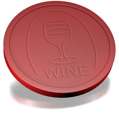 CombiCraft Jetons avec Verre de vin en Relief en Rouge Bordeaux diamètre de 29 mm, méthode de paiement pour événements et Festivals, Emballage de 250 pièces