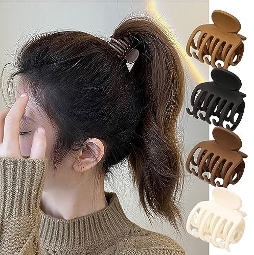 Haarklammer Mittelgroß 4 Stück, 1,6'' Haarschmuck Mädchen Claw Clip Rutschfestes Mittel Haarspangen Damen Dünnes Haar, Haarstyling Zubehör für Frauen Haar Klammern Set