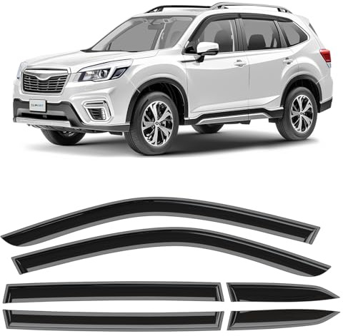 CLIM ART Windabweiser für/kompatible mit Subaru Forester 18-24 Klebe 6 St. | Regenabweiser Autofenster Regenschutz Subaru Forester V SK – bruchsicher Polycarbonat, kratzt nicht, wetterfest, frischluft