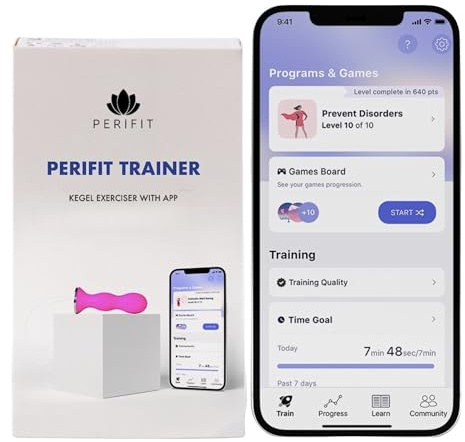 Perifit - Pelvic Floor Exerciser with App | Kegel Trainer | Strengthen Your Pelvic Floor, get Better Bladder Control, Stronger Pelvic Support (Pink)