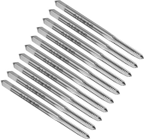 uxcell 10pcs Machine Thread Taps 6-32 UNC 2B High Speed Steel 6542 Straight Flute Screw Thread Milling Taps Threading Tapping Repair Tools