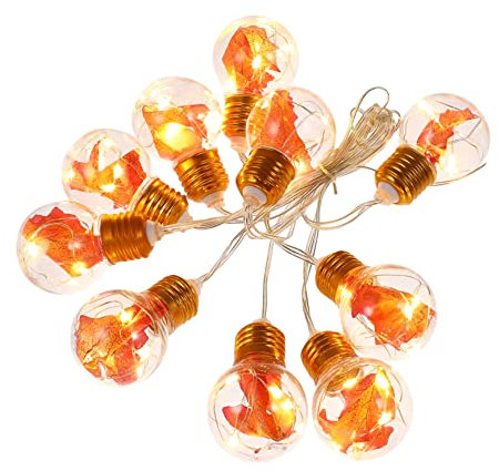Warmhm 1satz Halloween Lichterkette Mit Ahornblatt-design Lang Für Innen Und Außendekoration Festliche Beleuchtung Für Halloween Und Thanksgiving Installieren Batteriefrei