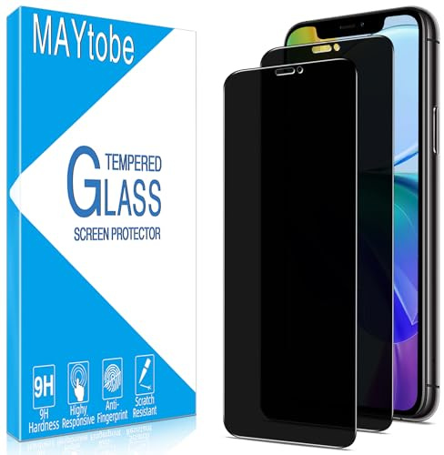 MAYtobe 2 Pezzi Privacy Pellicola Protettiva per iPhone 11, iPhone XR, Anti Spy in Vetro Temperato, Senza Bolle, Anti Graffio, Ultra Resistente