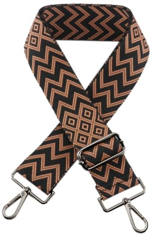 Whakano Schultergurt Taschengurt Verstellbarer Breit 5CM,Längenverstellbarer 75-135cm Schulterriemen,Taschengurte zum Wechseln,Zubehör für Tragetaschen Handtaschen Crossbody,Schwarz Schnalle,Braun