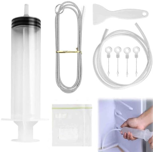 10 Pezzi Kit Pulizia Frigorifero, 1 M Kit Pulisci Tubi Frigorifero, Accessori Pulizia Frigorifero, Kit Pulizia Foro Di Scarico Frigorifero, Riutilizzabile Spazzolas Pulizia Foro Scarico Frigo