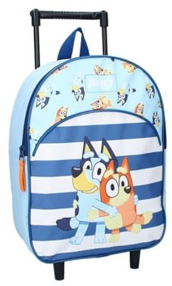 mybagstory - Rucksack für Kinder Trolley – Blau – Kinder – Schule – Kindergarten – Kindergarten – Jungen – 33 cm – verstellbare Träger – Rollen – Geschenkidee