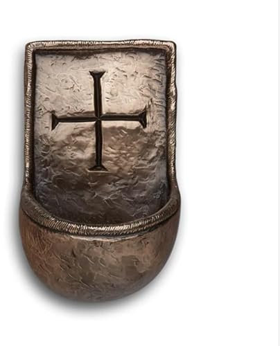 Briomhar Holy Water Font Irish Catholic - Bronze Casting St. Brigids Cross Décor for Wall Made in Ireland