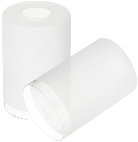 PATIKIL 6 x 4 Inch White Linen Glass Shades Replacement, 2pcs Handmade Glass Lamp Shade Cylinder Lampshade Light Fixture with 1-5/8 Fitter for Chandelier Pendant Wall Sconces