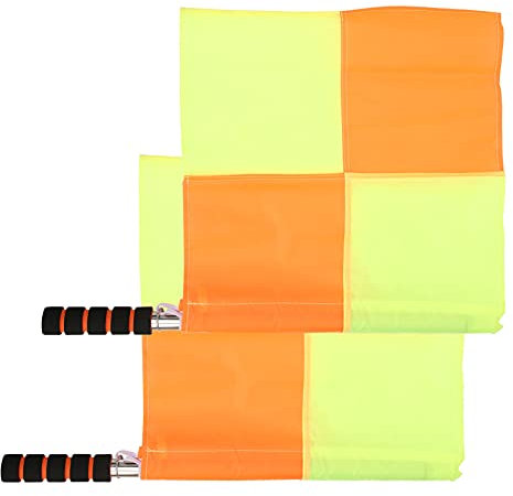 Referee Flags, Soccer Referee Flags 2pcs Referee Flags Linesman Hand Flags Stainless Steel Flagpole Linesman Flag with Storage Bag for Track and Field Ball Games