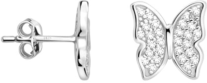 SOFIA MILANI - Damörhängen i 925 Silver - med Zirkoniastenar - Stiftörhänge med Fjäril - E2902