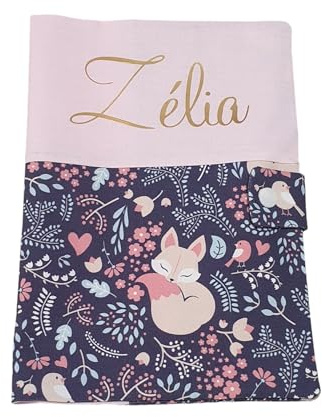 protège carnet de santé personnalisé cadeau naissance bébé prénom (prénom broderie)