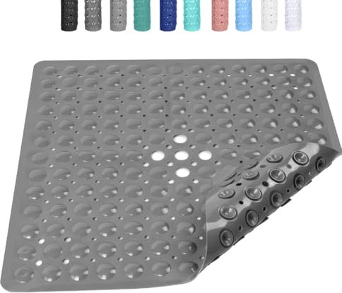 AMFUN Duschmatte rutschfest, 53x53cm Antirutschmatte Dusche mit Saugnäpfen, Maschinenwaschbar Badematte, Badewannenmatte rutschfest BPA Frei, Schimmelresistent, Hautsensitiv