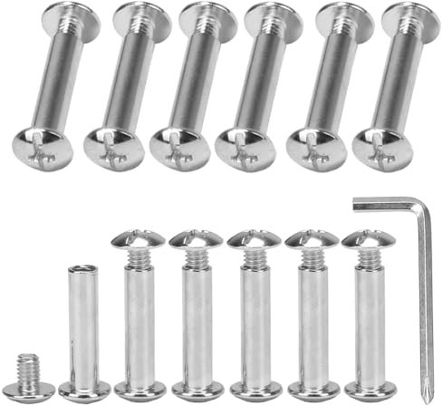 KINDPMA 110 Sets M4*20mm Möbelverbinder Schrankverbinder mit Schlüssel Edelstahl Hülsenschrauben Sets(110x Möbelschrauben,110x Hülsenmutter) Möbelverbindungsschrauben für Möbel, Schränke, Holzbret