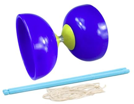 Colcolo Diabolo Chinois Set Diabolo Chinois Pratique Facile à Utiliser Triple Roulement Diabolo pour Enfants Performance Communauté, Bleu