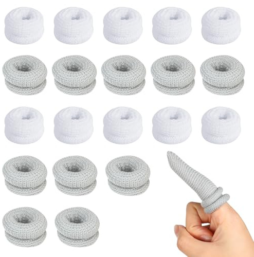 XHSBBB Finger Bandages Elastic Finger Cots 20 PCS Cotton Finger Roll Tubular Bandage Dressings Thumb Bandage Fingers Protector Covers for Finger Sprains First Aid