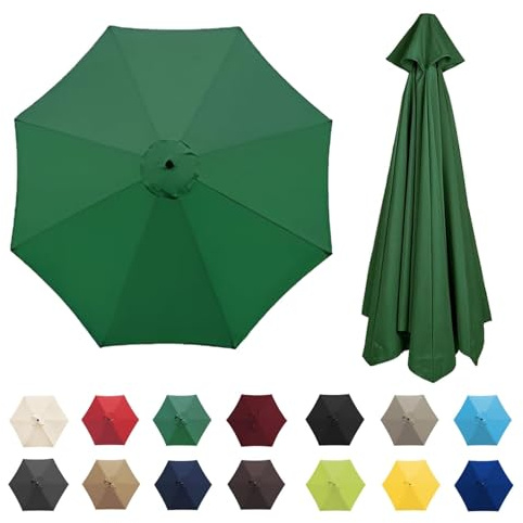 UUDQCD Replacement Parasol Canopy｜8 arms/6 Arms ｜replacement parasol fabric cover ｜2.0m 2.7m 3.0m for Garden Umbrella