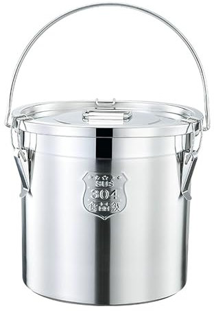 Contenitore ermetico in acciaio inox con coperchio con manico per riso, olio, farina di soia e biscotti di zucchero, capacità 10 l