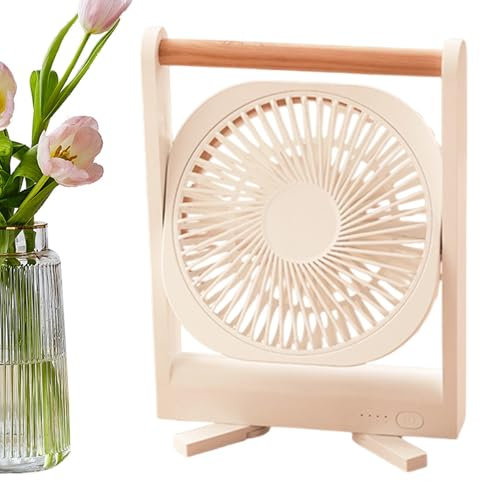 Fierudeng Petit ventilateur, ventilateur sur pied rechargeable avec poignée – Accessoires de cabine à faible bruit avec flux d'air puissant pour maison, studio, chambre à coucher, dortoir