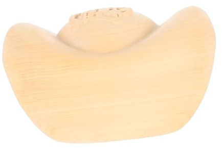 Amosfun Yuan Bao Statue Gelber Goldener Barren als Feng Shui Dekoration Wohlstandsornament für Kleine Räume und Sammelleidenschaft