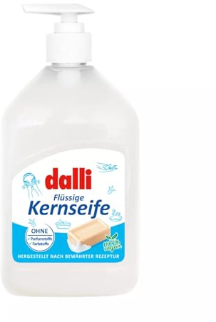 Dalli Kernseife flüssig 500ml | Allergiker Pflege-Kernseife | Für sensible Haut | Vegan, dermatologisch getestet