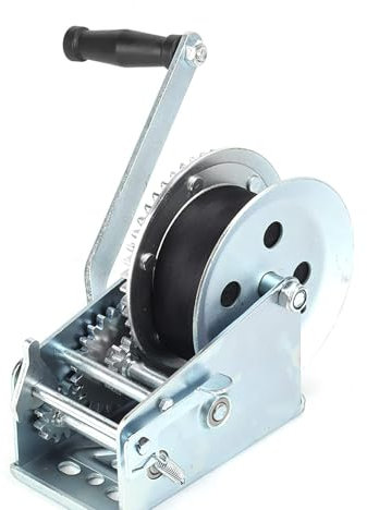 3200lbs Pro Manual Hand Winch Ratchet Pullers Ratchet Pulley Crank Manual Boat 1450 Kg Boat Trailer 8.8m 29ft with Cable and Hook Webbing Wire Winch for Boat Trailer Caravan Marine