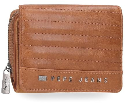 Pepe Jeans Biker Portefeuille avec porte-monnaie marron 10 x 8 x 3 cm Polyester avec détails en cuir synthétique by Joumma Bags, marron, Talla única, Portefeuille avec porte-monnaie