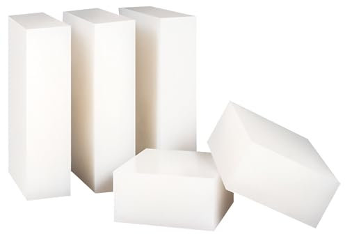 Schwingungsdämpfende Gummipolster, Silikonkautschukplatte, 10 cm x 10 cm, weiß, 5er-Pack, 2–30 mm Dicke(Thickness:12mm)