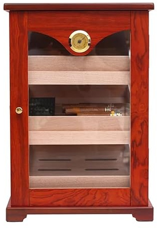 portatile da viaggio Humidor for sigari in legno di cedro con igrometro Umidificatore con serratura for sigari Scatola for umidificatore for sigari Scatola for esposizione idratante adatta for 100 pez