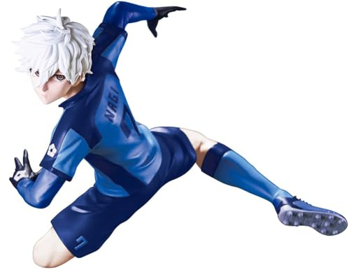 Xinchangda Seishiro Nagi Figura Modello Bachira Meguru Action Figure Anime Rin Itoshi Statua, Maglia da calcio blu Posizione di combattimento Scultura Decorazione da collezione Regalo di compleanno 13