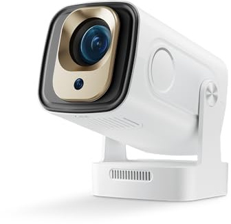 【Native 1080P & Auto Focus】Mini Projector with WiFi and Bluetooth, 4K Full HD 200ANSI, 180° Rotatable Portable Projector, Movie Projector, Compatible with Smartphone, TV Stick, Laptop, HDMI, USB