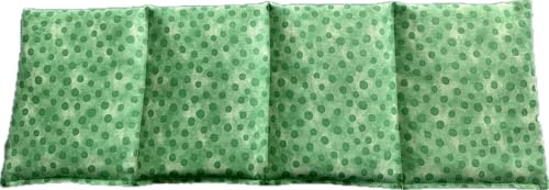 Körnerkissen mit 4-Kammer-System, 50 x 17 cm, Weizenfüllung, Wärme- und Kältetherapie, Grün mit Punktemuster