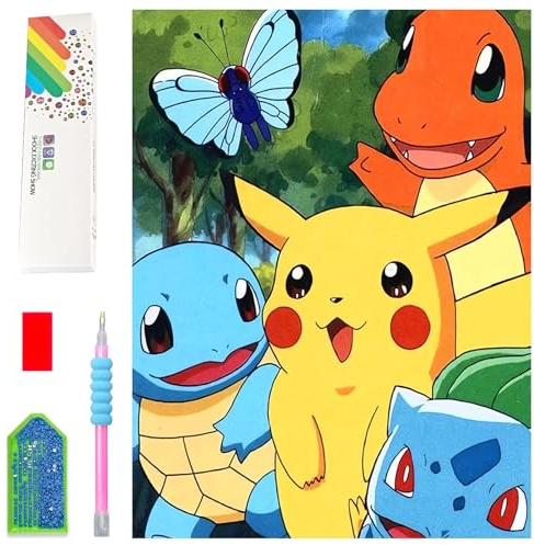 Lixkuokuo Diamond Painting für Kinder ab 6 Jahre, Teenager und Erwachsene Anfänger, 30x40cm Große 5D Diamant Malerei Bilder, Cartoon Anime DIY Kunst Mosaik Bastelset für Jungen Mädchen und Home Deko