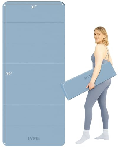 Foldable Yoga Mat – Lightweight, 75x31 Extra Long Wide Yoga Mats for Women and men, Easy to Store for Yoga, Pilates, Home Workouts, and Floor Exercises
