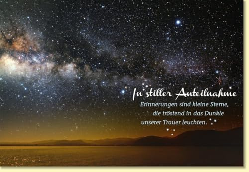 Gutsch Verlag Trauerkarte Sternenhimmel mit Spruch In stiller Anteilnahme Erinnerungen sind kleine Sterne Trost spenden Beileidskarte Doppelkarte - mit Umschlag