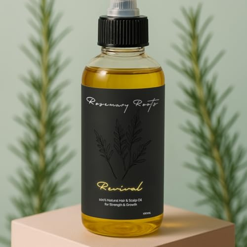 Revival Hair Growth Oil with Rosemary, Peppermint & Castor, Scalp Treatment for Thicker Fuller Hair, Natural Essential Oils Blend, 100ml, suitable for all hair types