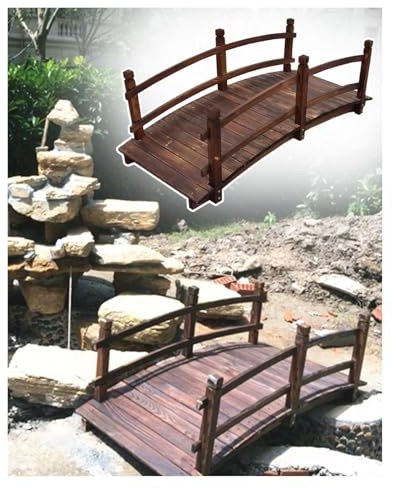 CSYQPDMBDL Pont en Bois avec Balustrade, Ponts de Jardin décoratifs for l'arrière-Cour, Pont de Jardin paysager for l'extérieur/rocaille/ruisseau