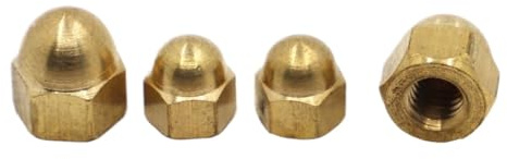 Tuerca ciega de latón macizo, Tuercas hexagonales de latón con tapa, varios tamaños, 24 unidades, tuercas decorativas cabeza abovedada tipo bellota DIN1587(M12 1pc)